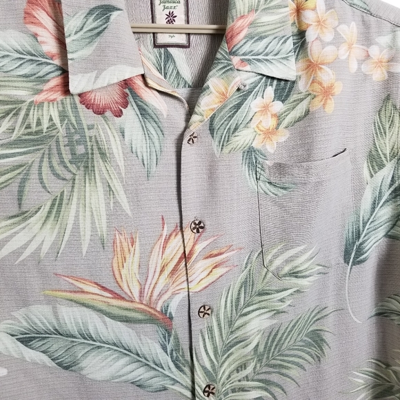 Jamaica Jaxx Mens Silk Hawaiian Aloha Shirt - Picture 3 of 6